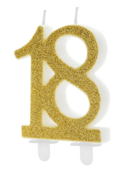 Number Candle Modern - 18 - Gold